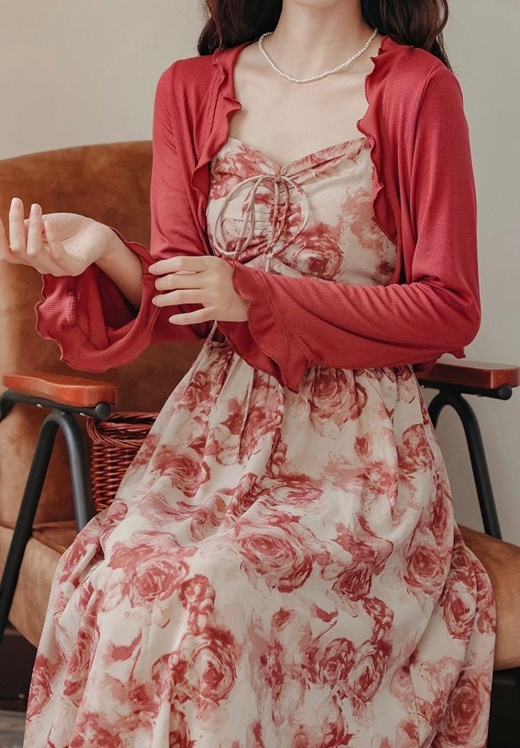 Floral Cami Dress & Cardigan Set