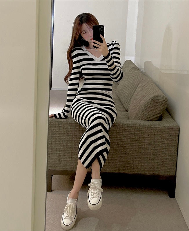 Striped Knitted Dress