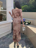 SHEIN DAZY Ombré Wrap Design Long Maxi Dress
