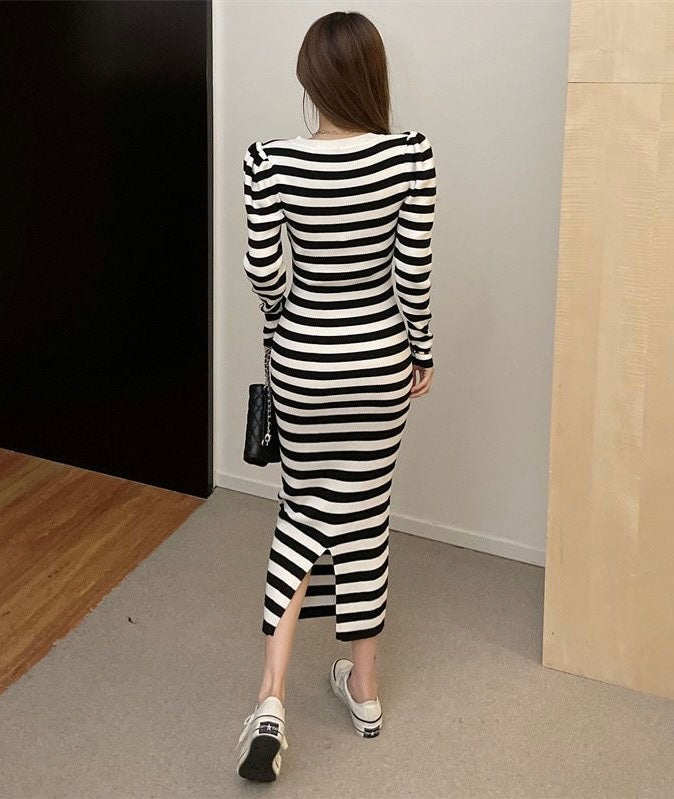 Striped Knitted Dress