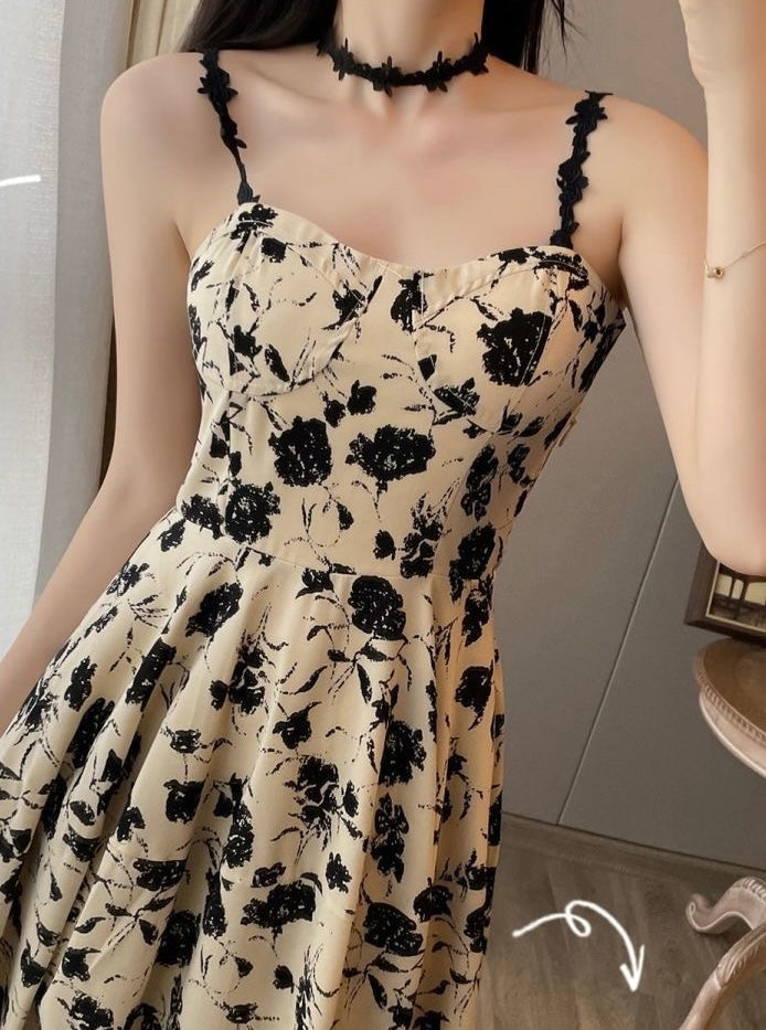 Floral Spaghetti Strap Dress & Cardigan Set