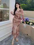 SHEIN DAZY Ombré Wrap Design Long Maxi Dress