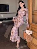 SHEIN DAZY Ombré Wrap Design Long Maxi Dress
