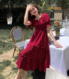 Solid Frill Trim Dress