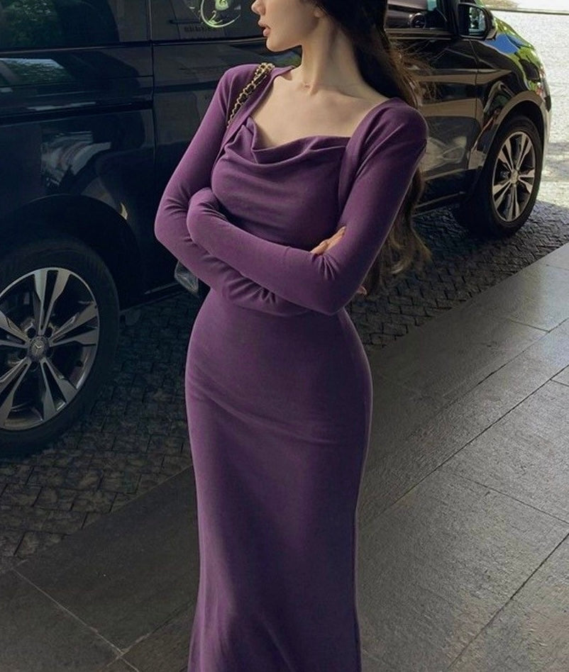 Solid Cami Dress & Shrug Set - Purple