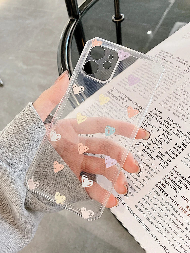 SHEIN Heart Pattern Clear Phone Case
