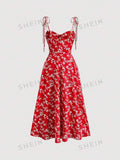 SHEIN MOD Allover Floral Print Tie Shoulder Cami Dress