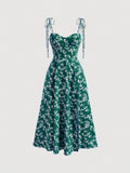 SHEIN MOD Allover Floral Print Tie Shoulder Cami Dress