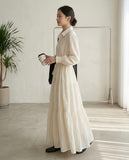 Solid Tiered Shirt-Dress - Cream