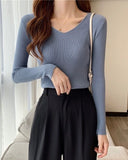 V-Neck Rib-Knit Tee