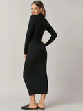 SHEIN High Neck Solid Bodycon Dress