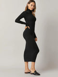 SHEIN High Neck Solid Bodycon Dress