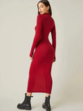 SHEIN High Neck Solid Bodycon Dress