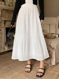 Solid Tiered Hem Skirt