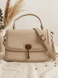 Shore Solid Woven Satchel Bag