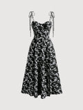 SHEIN MOD Allover Floral Print Tie Shoulder Cami Dress