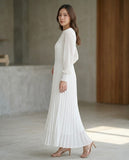 Pierre Solid Pleated Dress