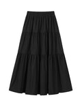 Solid Tiered Skirt