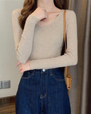 V-Neck Rib-Knit Tee