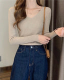 V-Neck Rib-Knit Tee