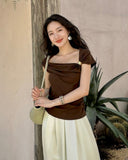 Mocha Draped Top