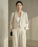 Solid Blazer & Pants Set