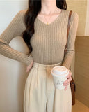V-Neck Rib-Knit Tee