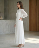 Pierre Solid Pleated Dress