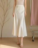Solid Satin Skirt