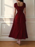 Solid Ruched Waist Dress