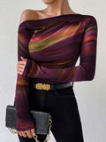 Marble Ombre Print Top - Purple