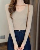 V-Neck Rib-Knit Tee