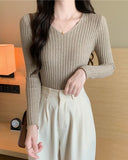 V-Neck Rib-Knit Tee