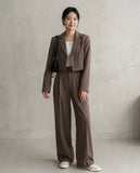 Solid Blazer & Pants Set