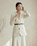 Solid Blazer & Belt