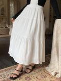 Solid Tiered Hem Skirt