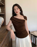 Mocha Draped Top