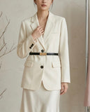 Solid Blazer & Belt