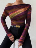 Marble Ombre Print Top - Purple