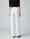 Solid Wide Leg Pants - White