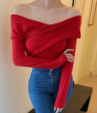 Asymmetrical Collar Wrap Top