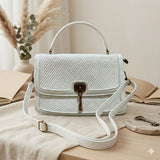 Shore Solid Woven Satchel Bag