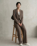 Solid Blazer & Pants Set