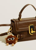Toggle Switch Satchel Bag - Brown