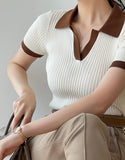 Contrast Neck Polo Tee