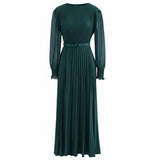 Pierre Solid Pleated Dress