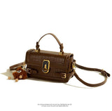 Toggle Switch Satchel Bag - Brown