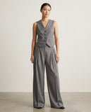 Solid Vest & Pants Set - Grey