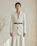 Solid Blazer & Belt