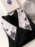 Embroidered Collar Buttoned Blouse